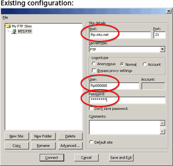 A screenshot of the Existing Configuration